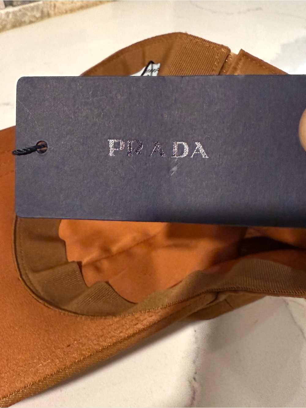 Prada Tan re Nylon Baseball Cap with Triangle Logo - Picture 7 of 7